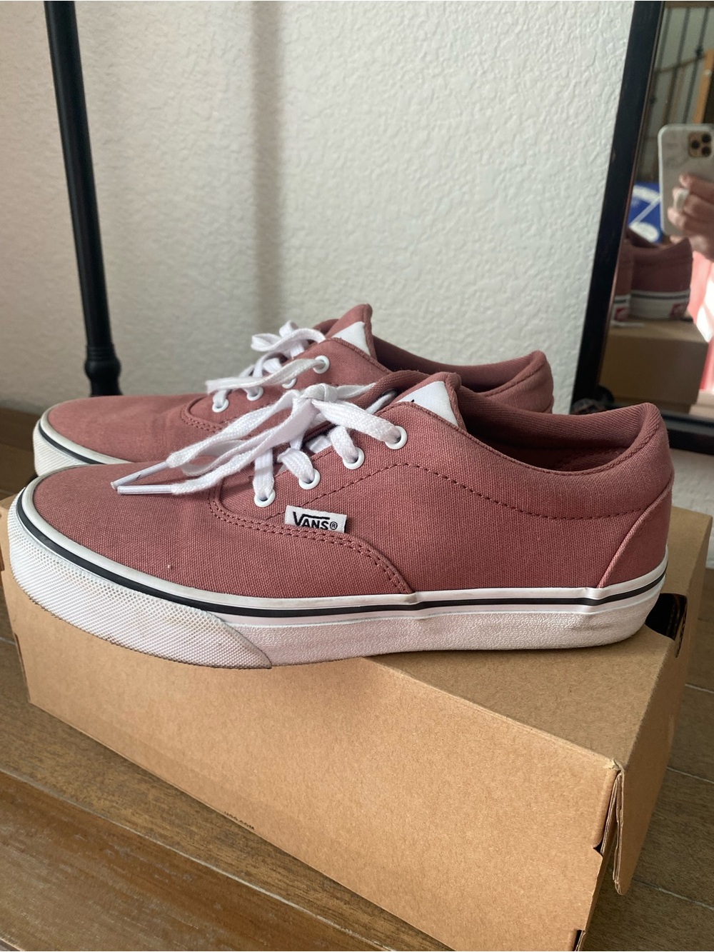 Vans Low Top Sneakers in Mauve Canvas with White Accents